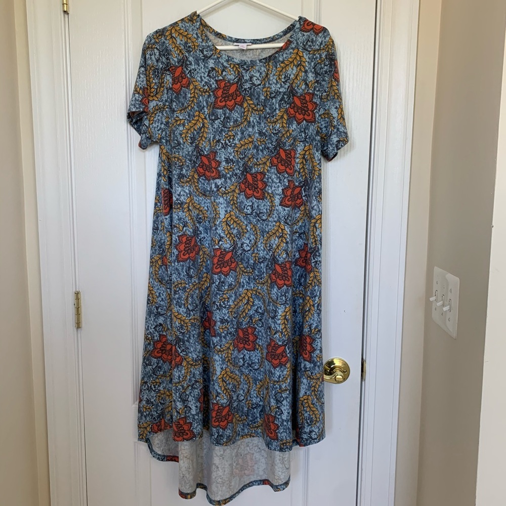 LuLaRoe Carly Dress: M Multicolor Floral Pattern